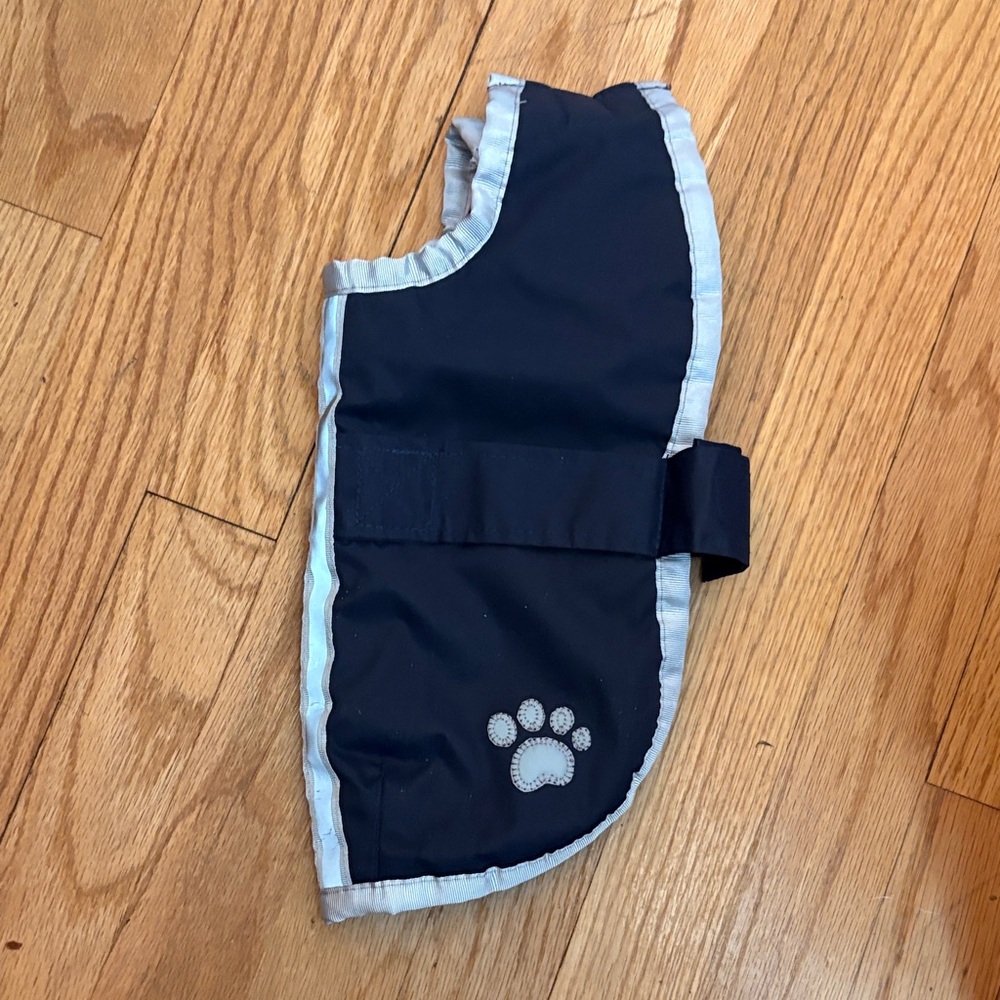 Zack & Zoey Reversible Navy Blue or Plaid Dog Coat with Paw Print Xsmall